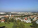 Třebíč, pohled na město z vodárenské věže na Kostelíčku