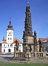 Žatec, náměstí - radnice a morový sloup