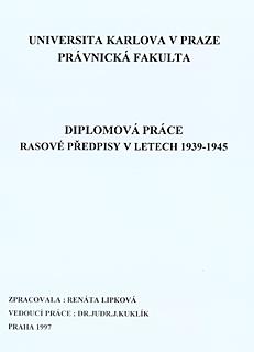 Titulní strana diplomové práce